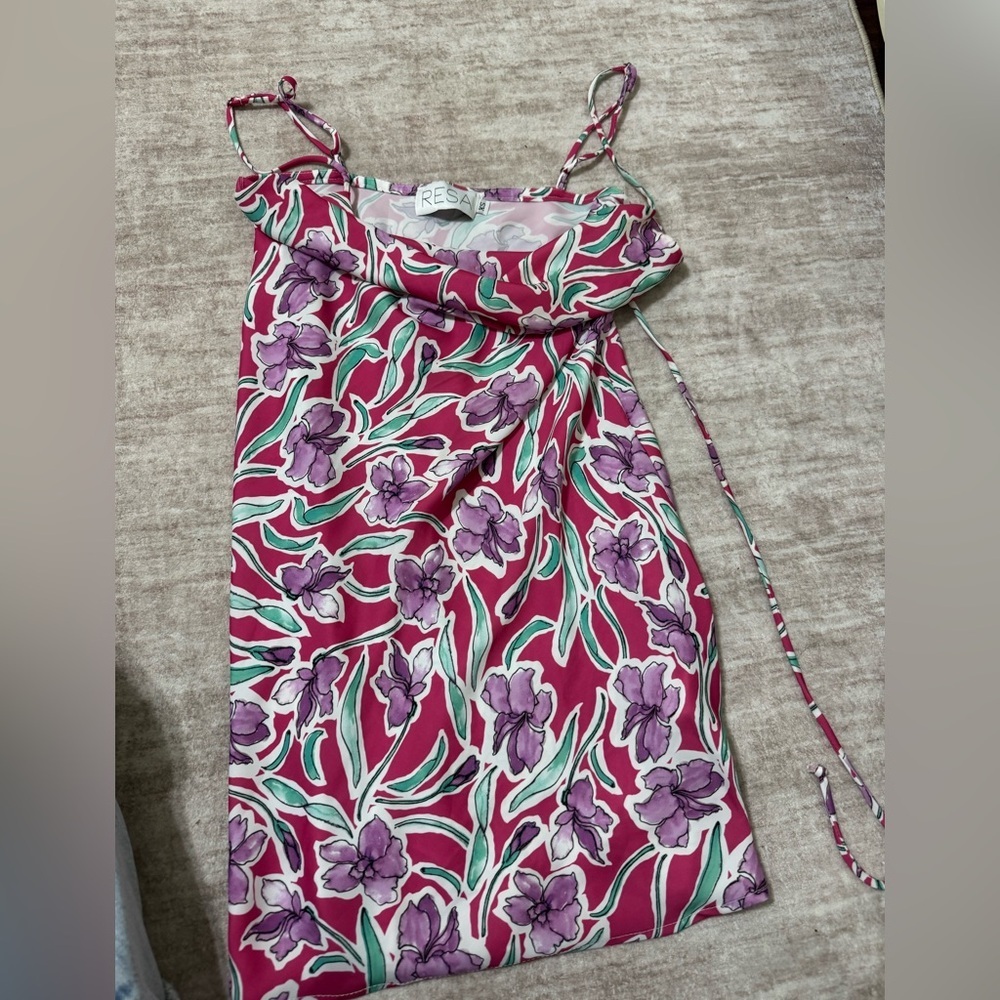 resa naomi hibiscus mini dress size xs